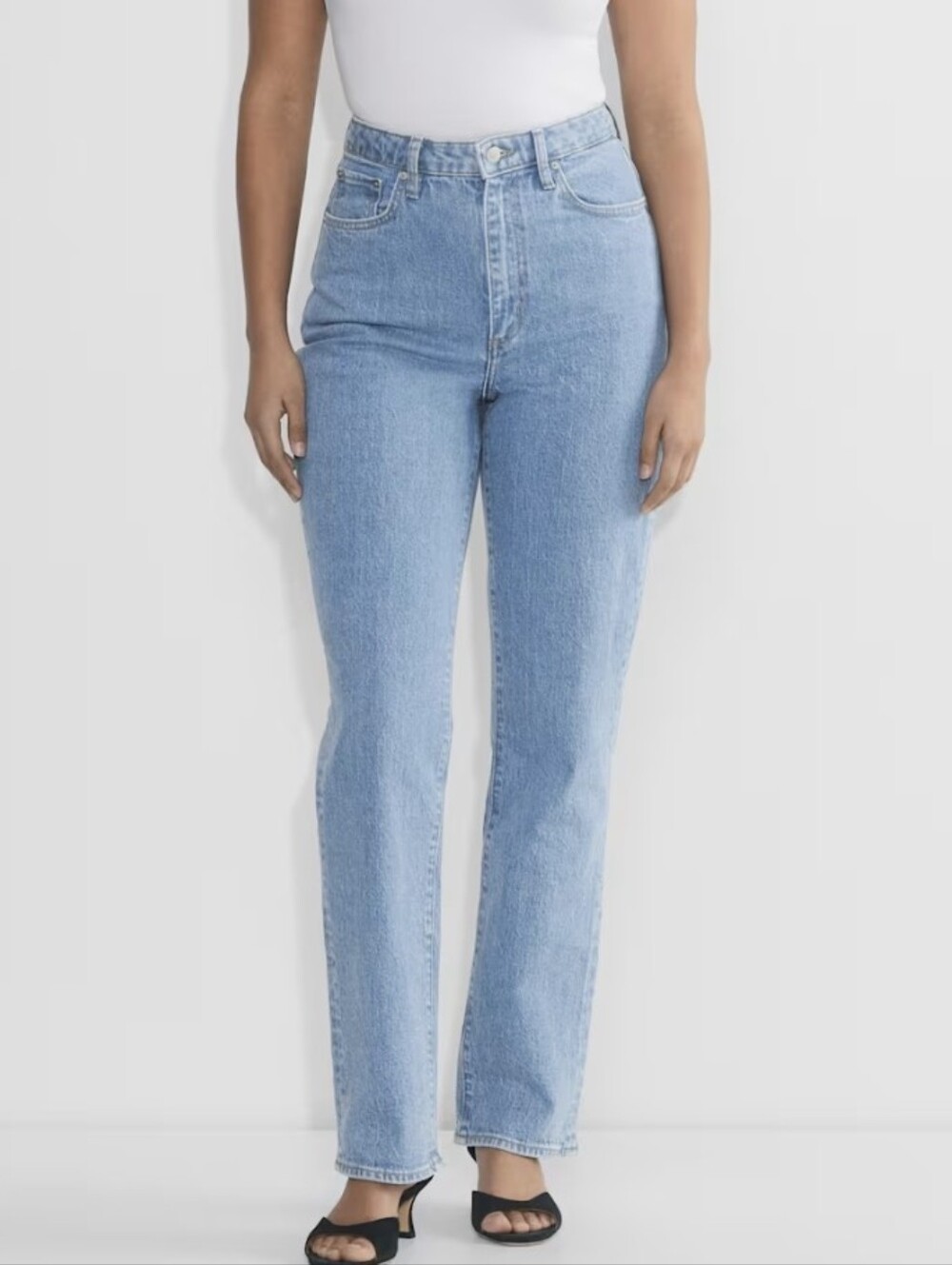 Denim Forum Aritzia Rowan Ultra High Rise Straight Jeans 29 Light Blue